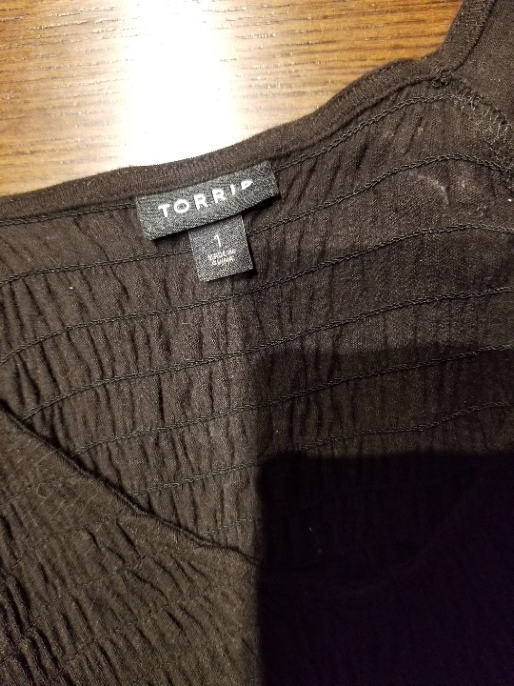 Women's Black Smocked Peplum Top - Picture 7 of 8